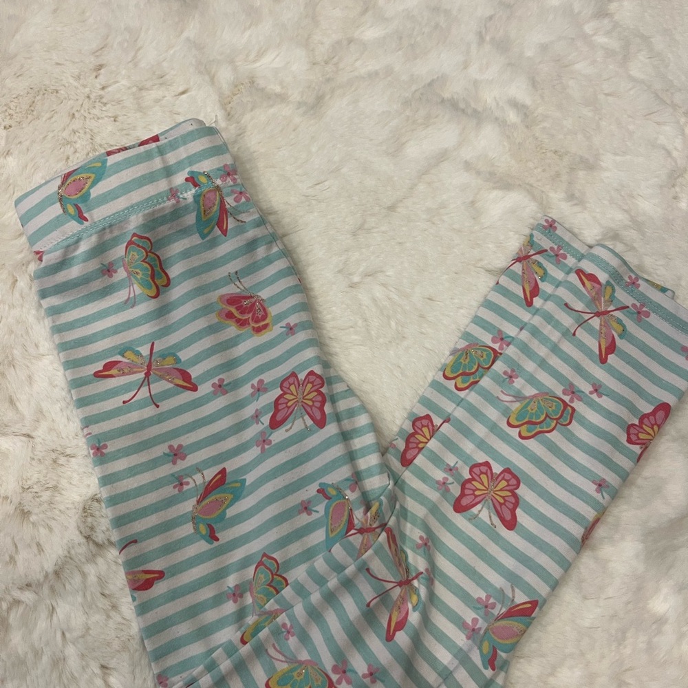 Striped Butterfly Print Pants